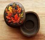 Fall Leaves with Tealight Votive Nature's Canvas by Olszewski for Enesco available July 2009 on the artist's website www.olszewskistudios-retail.com