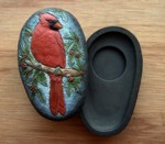 Cardinal with Tealight Votive Nature's Canvas by Olszewski for Enesco available July 2009 on the artist's website www.olszewskistudios-retail.com