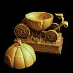 Cinderella's Pumpkin Coach with lid removed Heirloom Box by Olszewski for Enesco available June 2009 on the artist's website www.olszewskistudios-retail.com