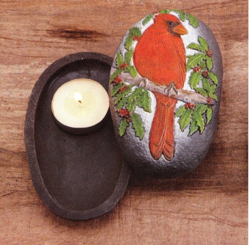 Nature's Canvas Cardinal Tealight Holder