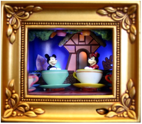 Olszewski Disney Gallery of Light Tea Cups Ride with Mickey and Minnie