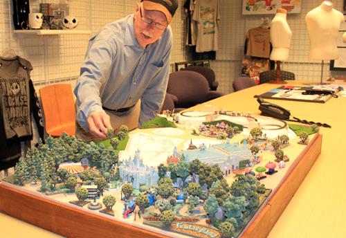 Bob Olszewski working with his Disney Main Street, U.S.A. Platform
