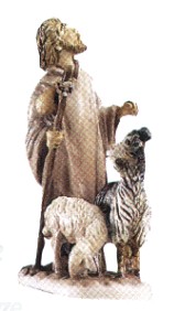 Olszewski Nativity Shepard and Sheep Figurine