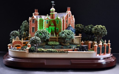 Olszewski Miniature Walt Disney World Main Street, U.S.A. Main Street Haunted Mansion Attraction front view low angle.